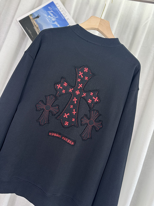 クロムハーツスーパーコピー 新しい布刺繍レーザー焼き花カップルパーカー
