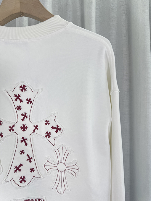 クロムハーツスーパーコピー 新しい布刺繍レーザー焼き花カップルパーカー