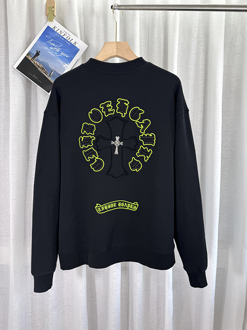 クロムハーツ ステッカー刺繍アメリカンレーザー焼き花3 D立体刺繍カップルパーカー