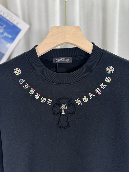 クロムハーツ 新しいアメリカのレーザー焼き花3 D立体刺繍カップルパーカー