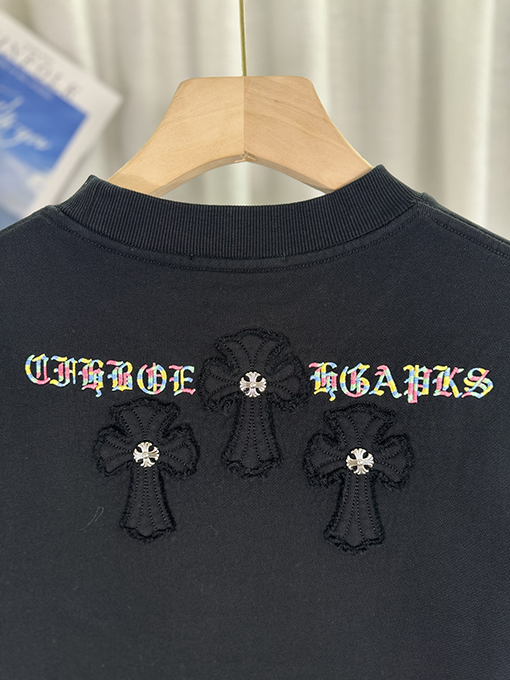 クロムハーツ 新しいアメリカのレーザー焼き花3 D立体刺繍カップルパーカー