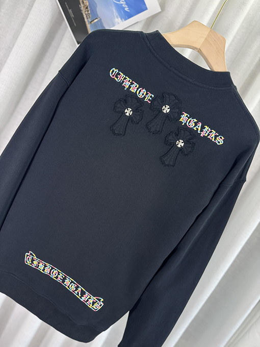 クロムハーツ 新しいアメリカのレーザー焼き花3 D立体刺繍カップルパーカー