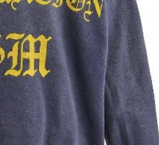 SAINT Michael CRW SWEAT/FATAL LIFE ウォッシュ文字パターンクルーネックプルオーバー420コットンパーカー
