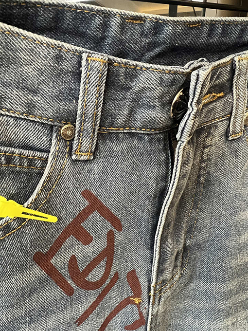 クロムハーツブルーパッチワーククロコダイルグラフィティ限定デニムパンツ