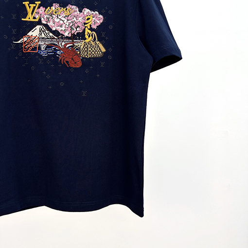 ルイヴィトン Nigo コラボ刺繍半袖Tシャツ