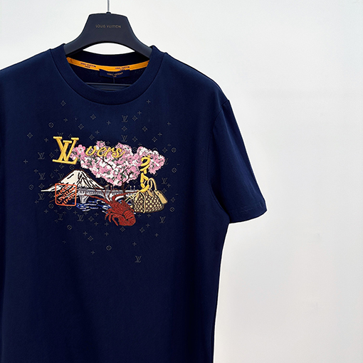 ルイヴィトン Nigo コラボ刺繍半袖Tシャツ