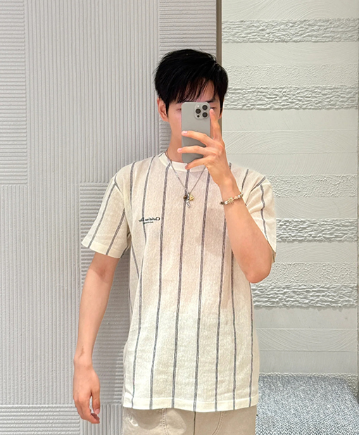 ディオールコピー ストライプニット半袖Tシャツ