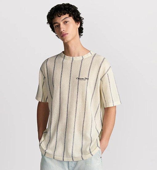 ディオールコピー ストライプニット半袖Tシャツ