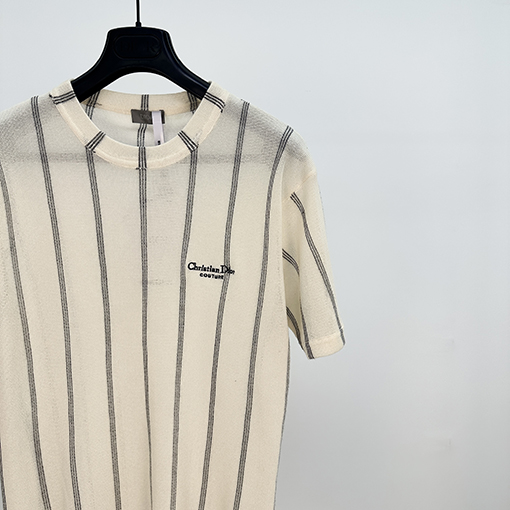 ディオールコピー ストライプニット半袖Tシャツ