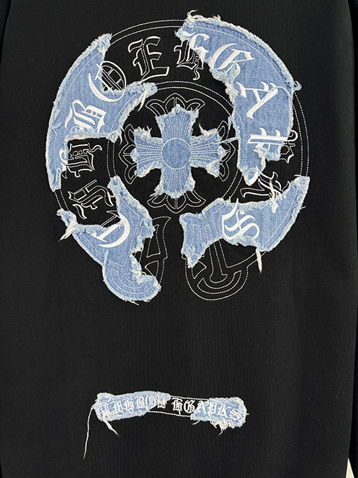 クロムハーツ パッチ刺繍古いカップルパーカー