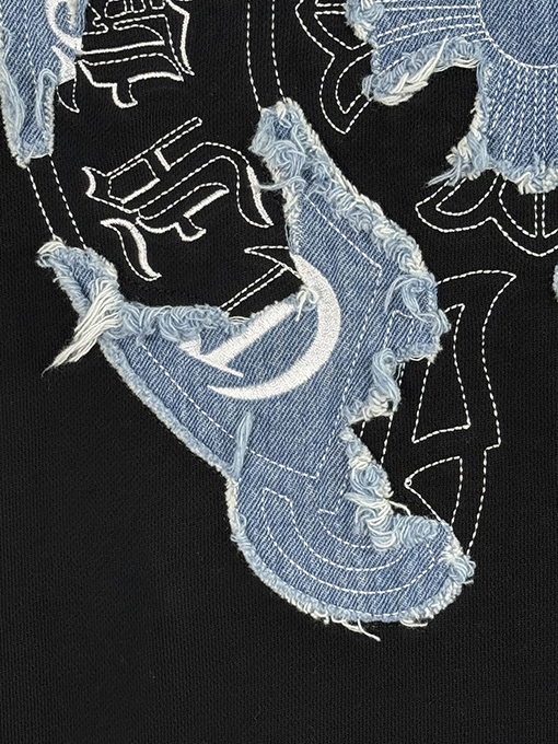 クロムハーツ パッチ刺繍古いカップルパーカー