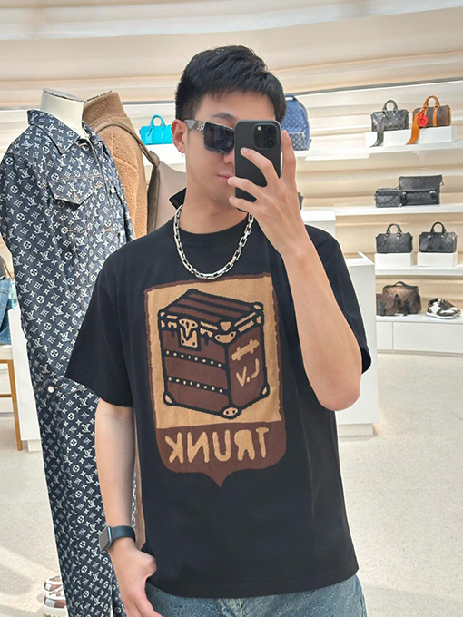 ルイヴィトン コラボハードケースジャカードニット半袖Tシャツ