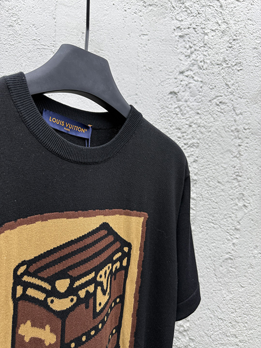 ルイヴィトン コラボハードケースジャカードニット半袖Tシャツ