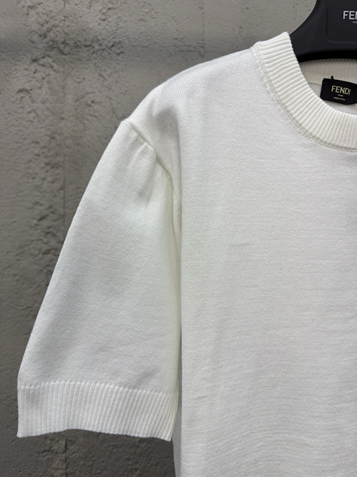 フェンディ FFメタリックロゴウールニット半袖Tシャツ