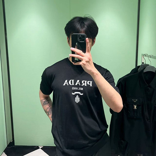 プラダ ジャカードウール半袖Tシャツ