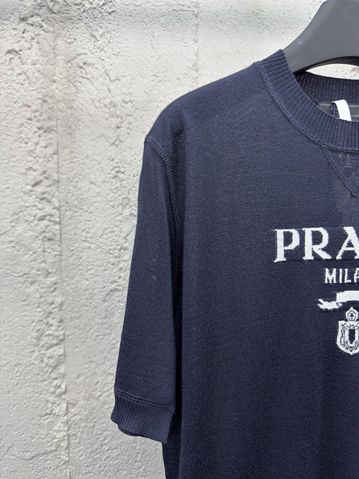 プラダ ジャカードウール半袖Tシャツ