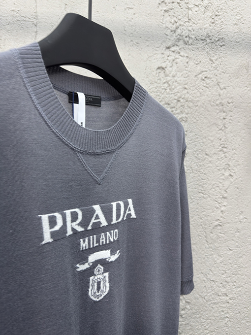 プラダ ジャカードウール半袖Tシャツ