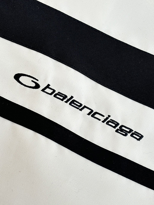 バレンシアガ Balenciag ロゴ刺繍パッチワークジッパージャケット