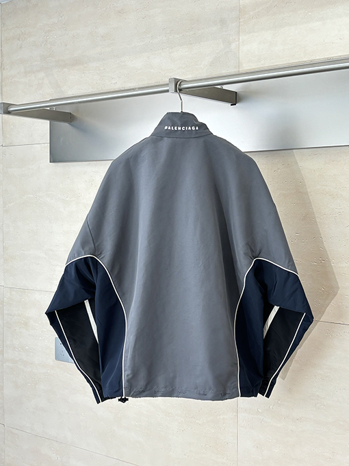 バレンシアガ Balenciag ロゴ刺繍パッチワークジッパージャケット