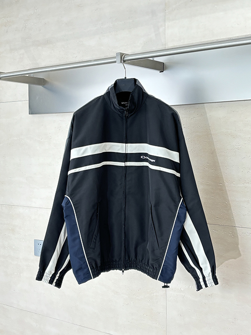 バレンシアガ Balenciag ロゴ刺繍パッチワークジッパージャケット