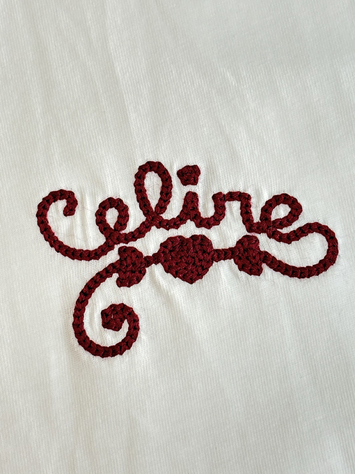 セリーヌ 新しいラウンドネックの衝突色の文字刺繍半袖Tシャツ