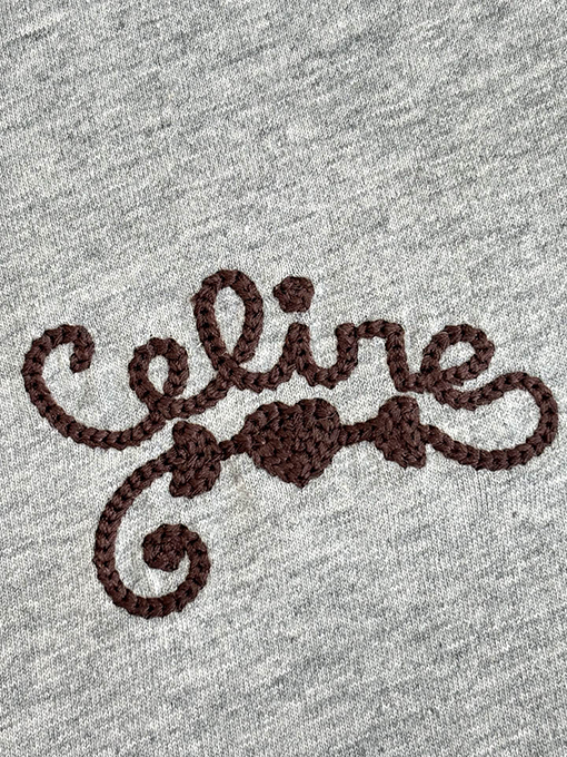 セリーヌ 新しいラウンドネックの衝突色の文字刺繍半袖Tシャツ