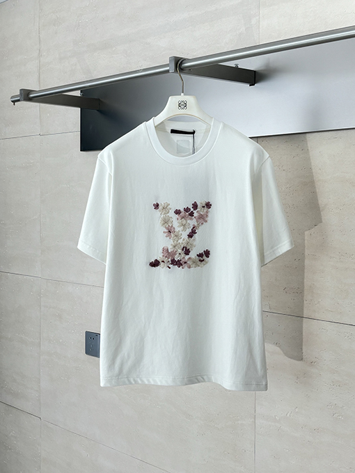 ルイヴィトン 新しい桜の刺繍半袖Tシャツ