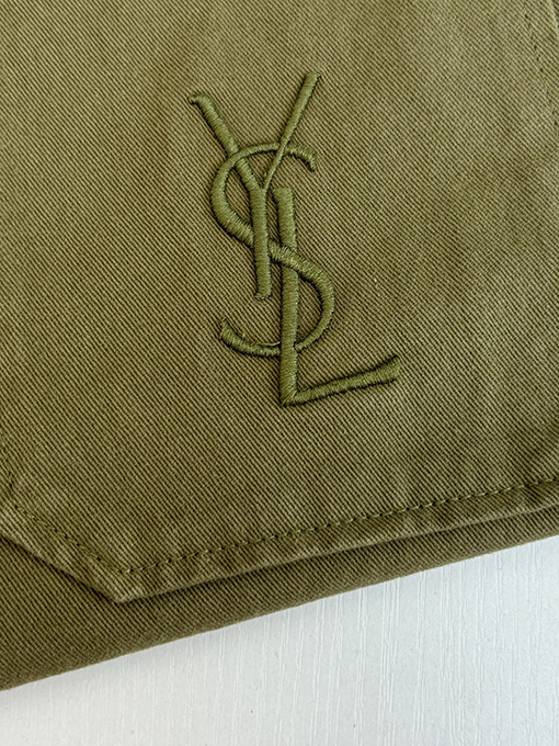 サンローランコピー 刺繍ボタンラペル長袖シャツ