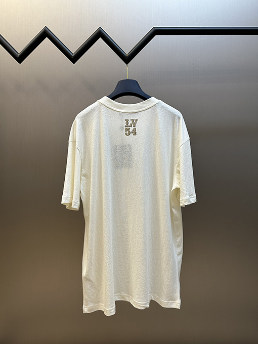 ルイヴィトン スノーフレークコットンメタルダイヤモンド半袖Tシャツ