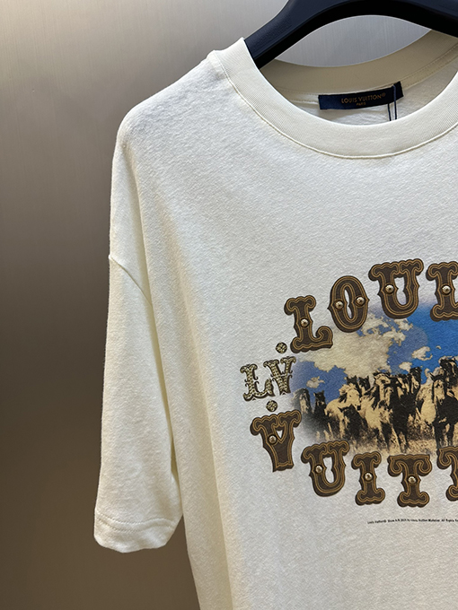 ルイヴィトン スノーフレークコットンメタルダイヤモンド半袖Tシャツ