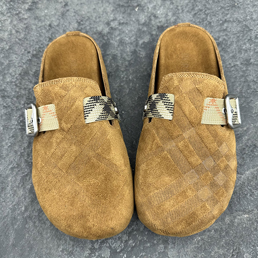バーバリーコピー クラシックチェックボーケンミューラーカップルスリッパ