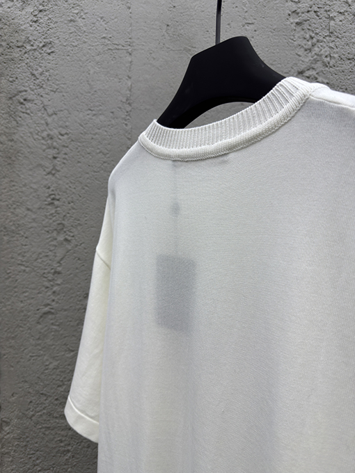 ルイヴィトン リボン刺繍ニット半袖Tシャツ