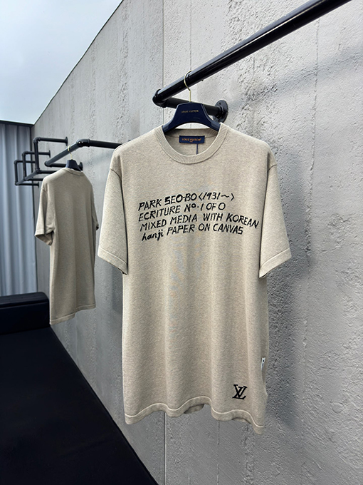 ルイヴィトン ニットアルファベットサイン半袖Tシャツ