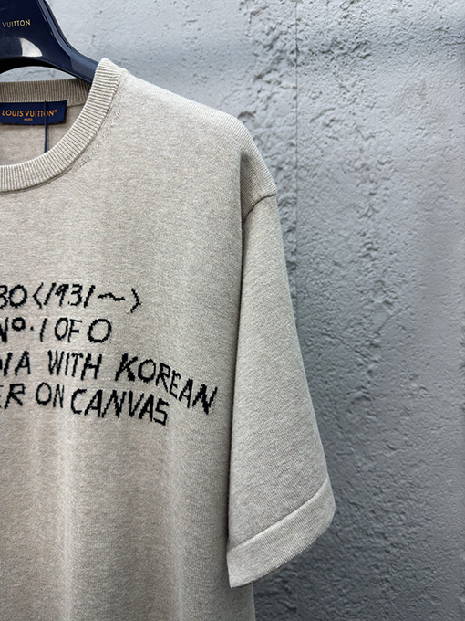 ルイヴィトン ニットアルファベットサイン半袖Tシャツ