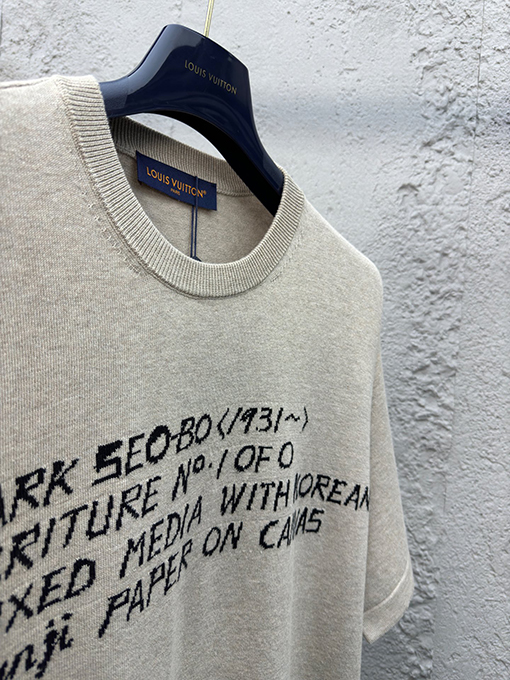ルイヴィトン ニットアルファベットサイン半袖Tシャツ