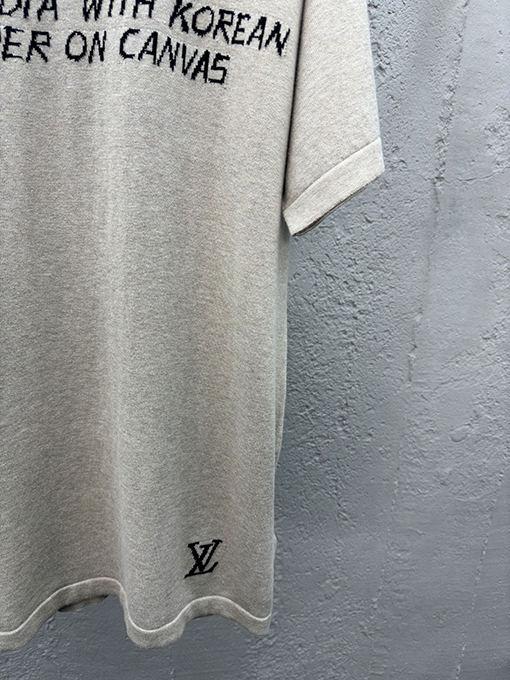 ルイヴィトン ニットアルファベットサイン半袖Tシャツ