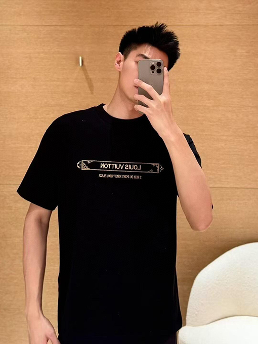 ルイヴィトンスーパーコピー ファッション金枠刺繍ニット半袖Tシャツ