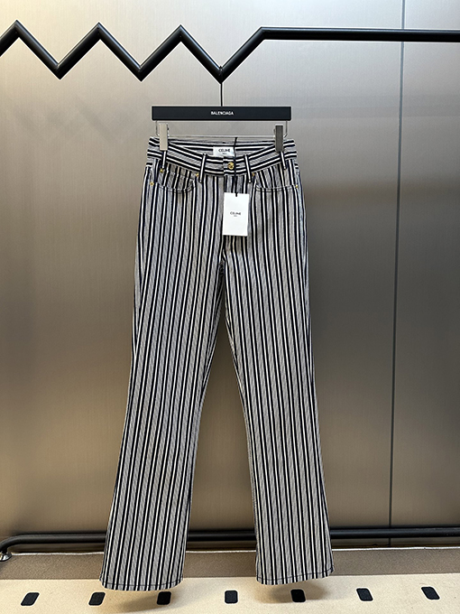 セリーヌ ストライプストレートパンツ