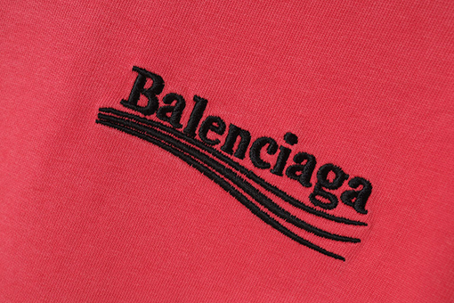 バレンシアガ ファッションブラックラベルコーラ刺繍洗水磨かれた半袖Tシャツ