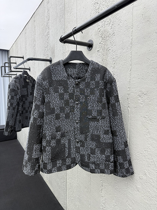 ルイヴィトン ジャカードチェックの縦糸スーツジャケット