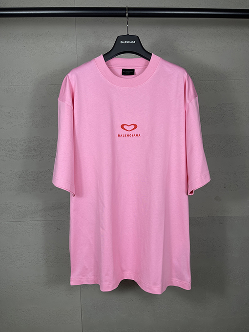 バレンシアガ 七夕バレンタイン限定ハートロゴ半袖Tシャツ