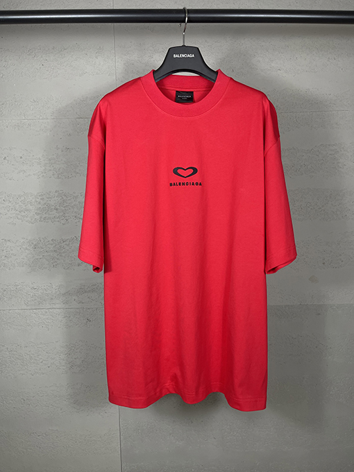 バレンシアガ 七夕バレンタイン限定ハートロゴ半袖Tシャツ