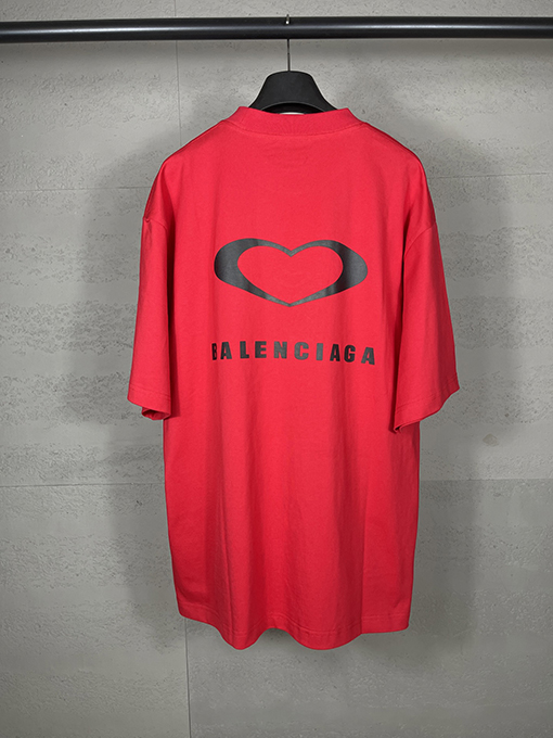バレンシアガ 七夕バレンタイン限定ハートロゴ半袖Tシャツ