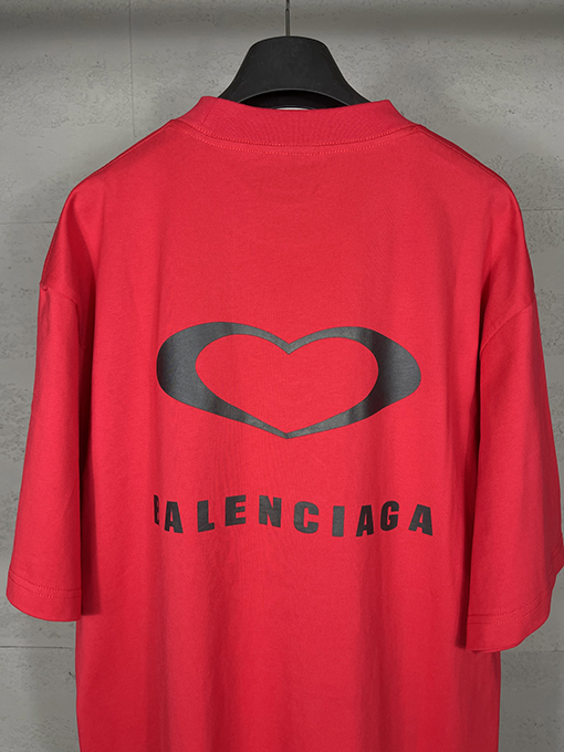 バレンシアガ 七夕バレンタイン限定ハートロゴ半袖Tシャツ