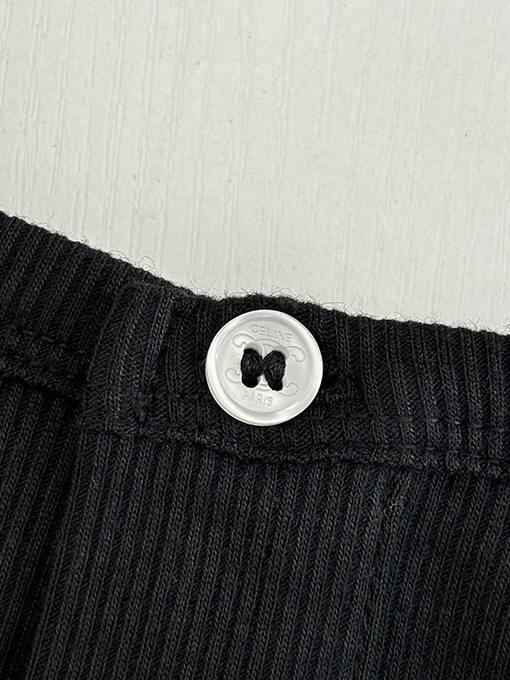 セリーヌコピー TRIOMPHE刺繍ロングパイルコットンリブボタン長袖シャツ