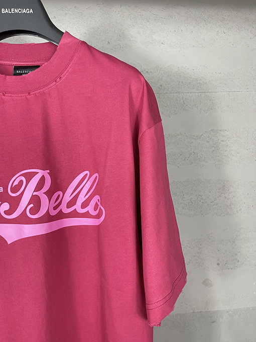 バレンシアガciao hello文字プリントで古い半袖Tシャツ