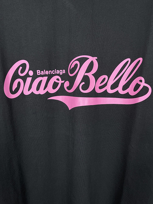 バレンシアガciao hello文字プリントで古い半袖Tシャツ