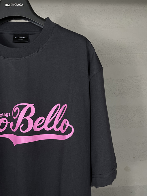 バレンシアガciao hello文字プリントで古い半袖Tシャツ