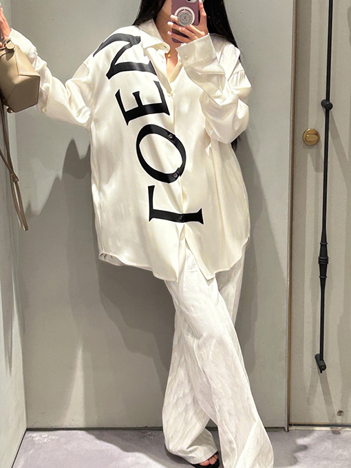 ロエベプリントシルクシャツ