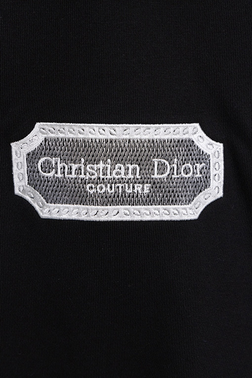 ディオールクラシックな胸の正方形の文字のロゴ刺繍パーカー